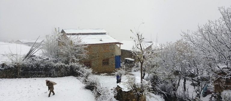 हुम्लाको उच्च भेगमा हिमपात