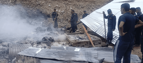 हुम्लाको किराना पसलमा आगलागी