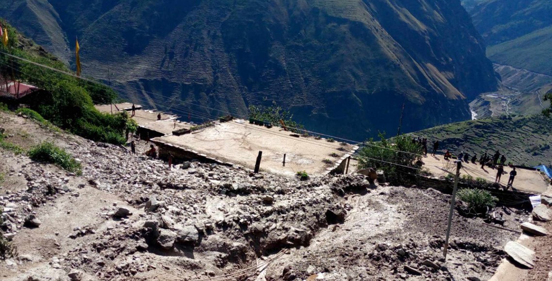 डोल्पाको काइकेमा भीषण पहिरो, ८ घर पूर्ण रूपमा पुरिए