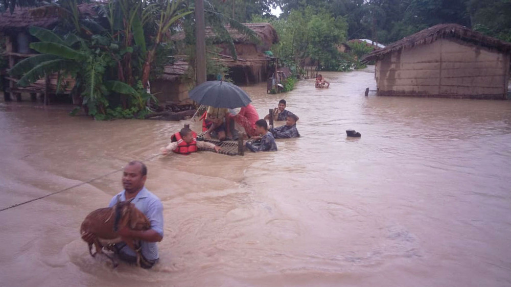 बाढीका कारण दर्जनौँ स्थानमा क्षति