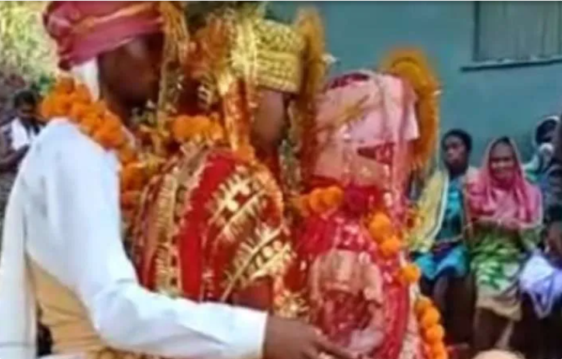 एउटै मण्डपमा एक युवकले गरे दुई युवती बिहे