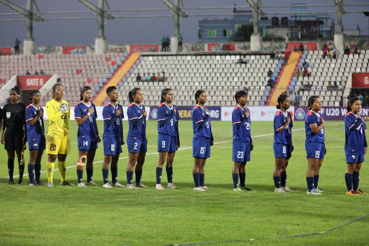 साफ यू- २० च्याम्पियनसिपमा भुटानविरुद्ध खेल्दै नेपाल