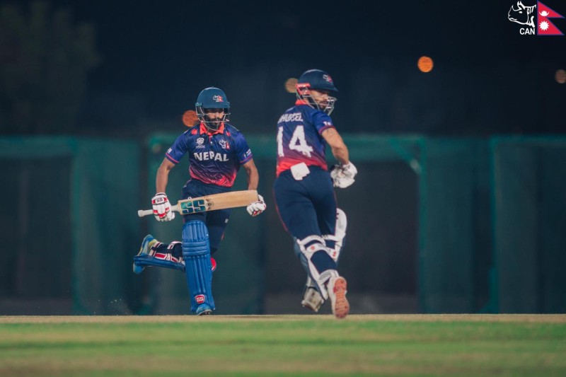 टी–२० विश्वकप छनोटः ओमानविरुद्ध नेपालले टस जित्यो, पहिले ब्याटिङमा