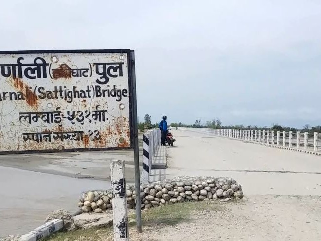 कर्णालीको सत्ती पुलबाट दुई हप्ता आवागमन बन्द हुने
