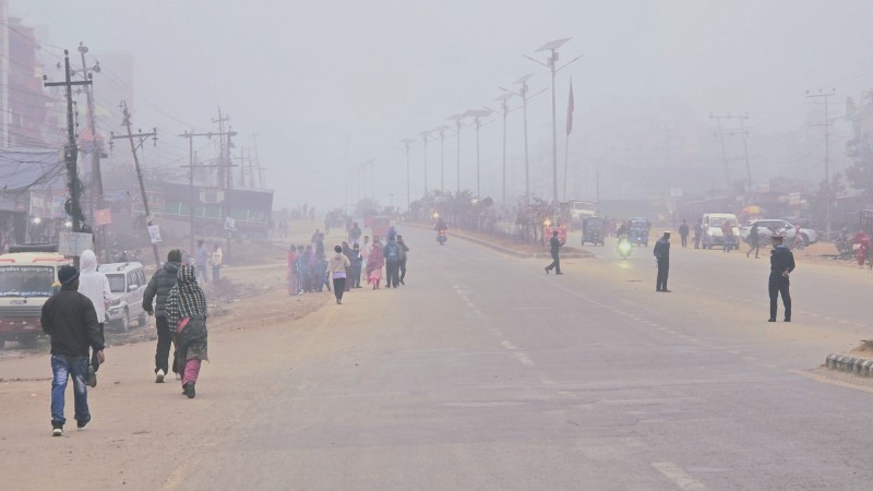 तराईमा हुस्सुको प्रभाव, उच्च पहाडी क्षेत्रमा हल्का वर्षा र हिमपातको सम्भावना