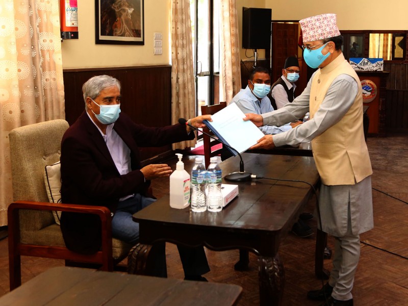 देउवालाई सरकार सञ्चालन कार्यविधि हस्तान्तरण