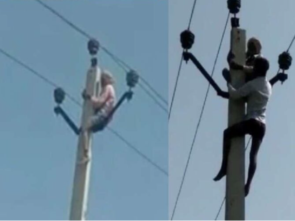दोस्रो विवाह गर्न माग गर्दै ६० वर्षका बृद्ध बिजुलीको पोलमा चढेपछि…