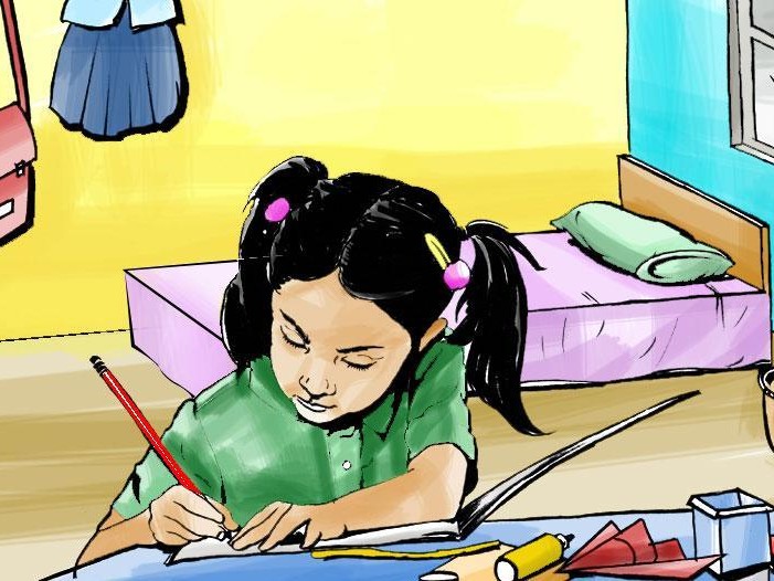 बालबालिकालाई स्वाध्ययन सामग्री वितरण