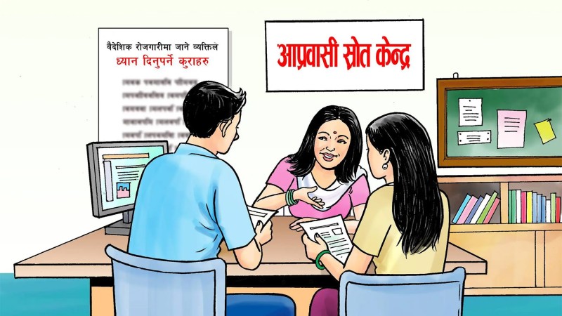 वीरेन्द्रनगरमा आप्रवासी स्रोत केन्द्र सहायता कक्ष संचालन