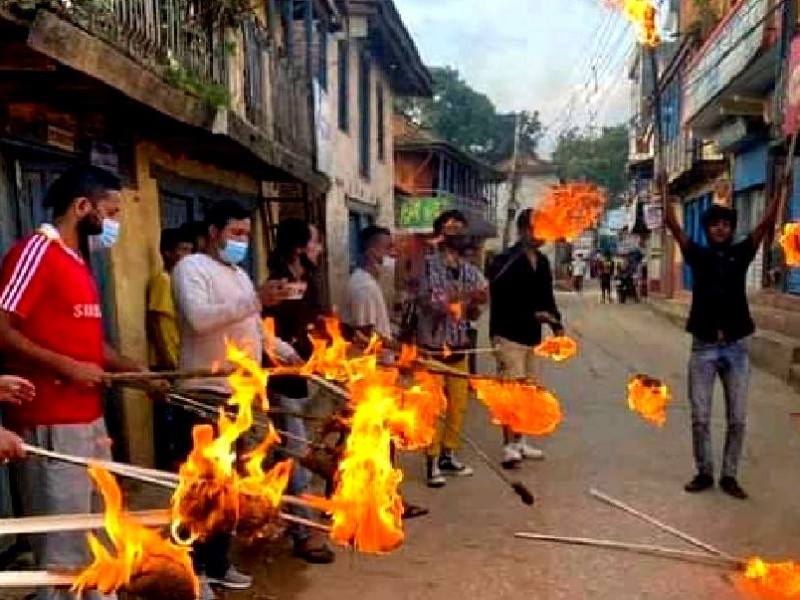 दैलेखमा संसद् विघटनविरुद्ध राँके जुलुस