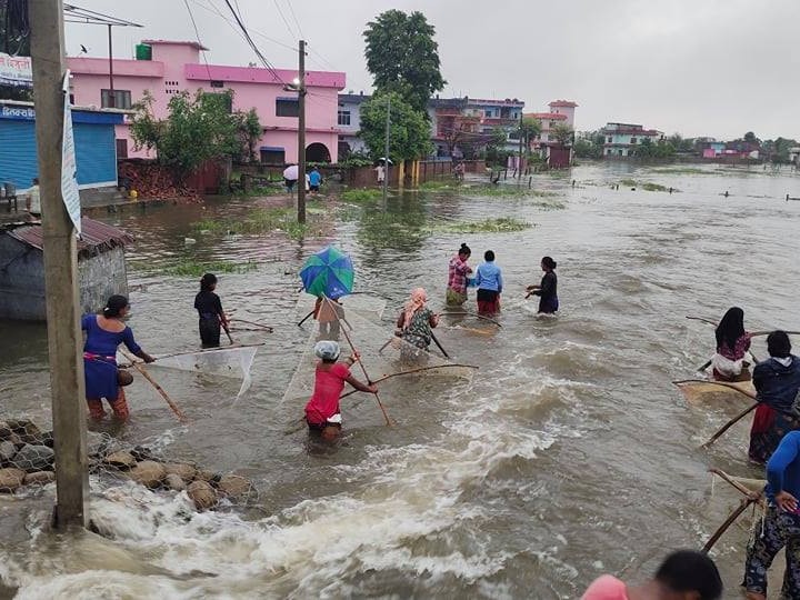वर्षाले धनगढी आसपासका क्षेत्र जलमग्न