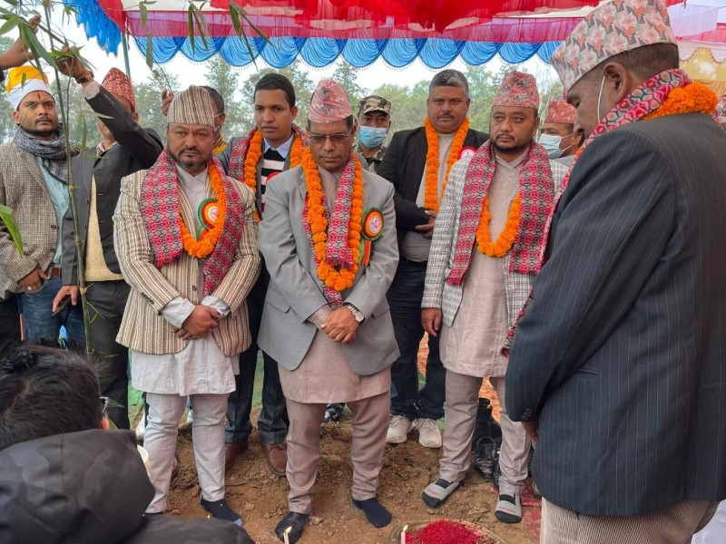 वीरेन्द्रनगरमा प्रदेश रंगशालाको शिलान्यास