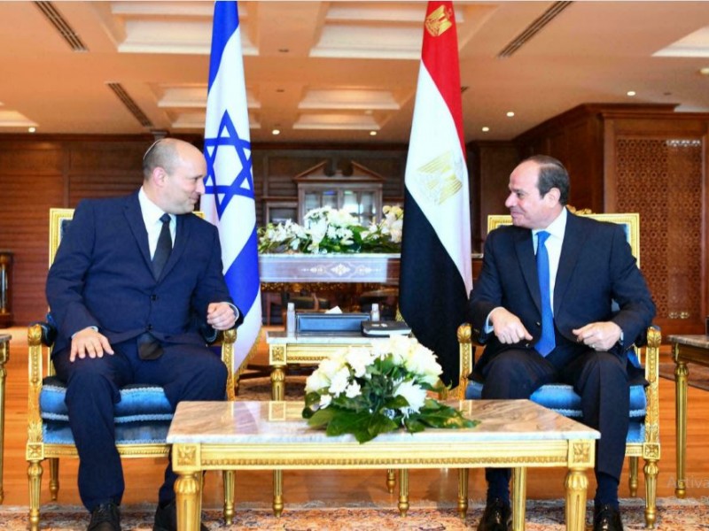 इजिप्टका राष्ट्रपति  र  इजरायली प्रधानमन्त्री बीच भेटवार्ता