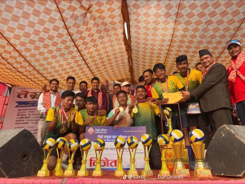 तेस्रो रुकुम कप भलिबलको उपाधि बौदीकालीलाई