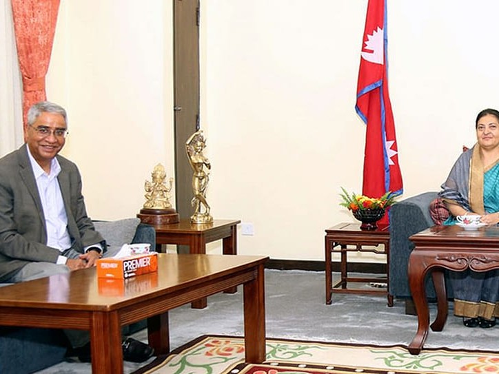 प्रधानमन्त्री शेरबहादुर र राष्ट्रपति भण्डारीबीच भेटवार्ता