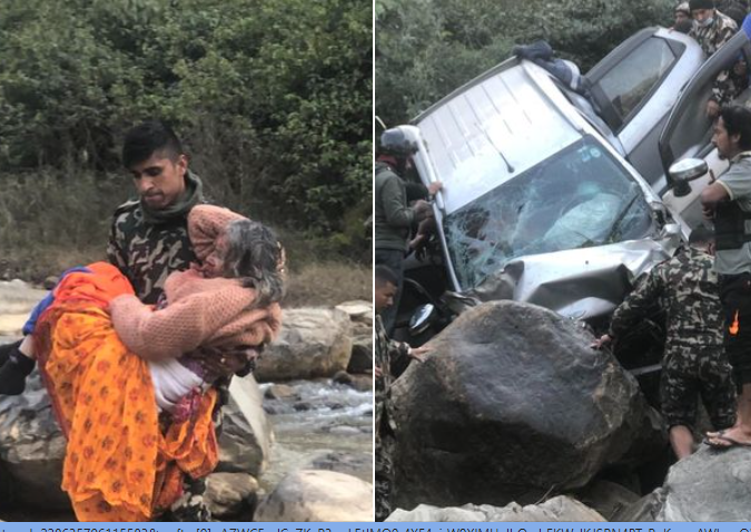 धादिङको ८ किलोमा जिप दुर्घटना, ४ जनाको उद्धार