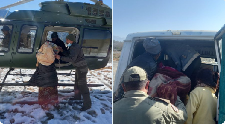 कर्णालीबाट दुई महिलाको हेलिकोप्टरमार्फत उद्धार