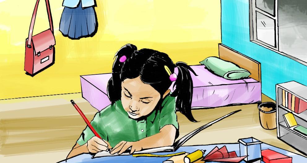 बालबालिकालाई स्वाध्ययन सामग्री वितरण