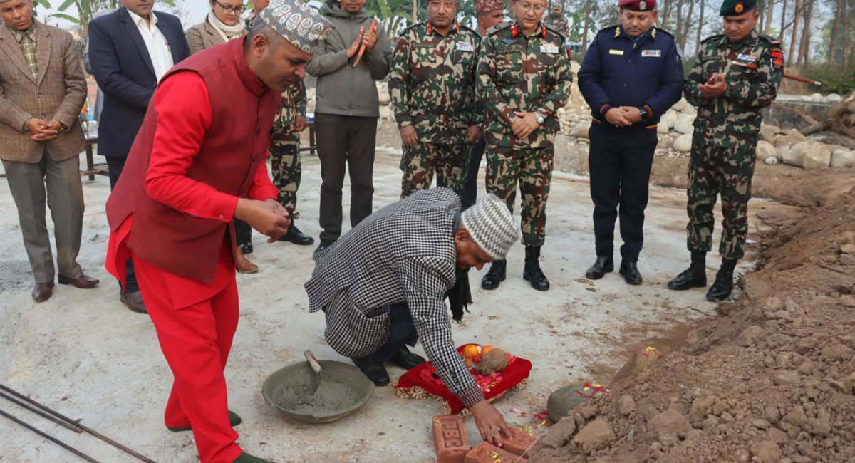 सुर्खेत विमानस्थल परिसरमा विपद् उद्धार पोखरी निर्माण सुरु