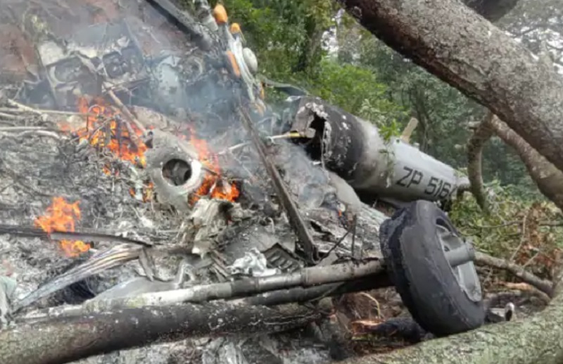 भारतमा सेना प्रमुख चढेको हेलिकप्टर दुर्घटना, चार जनाको शव निकालियो