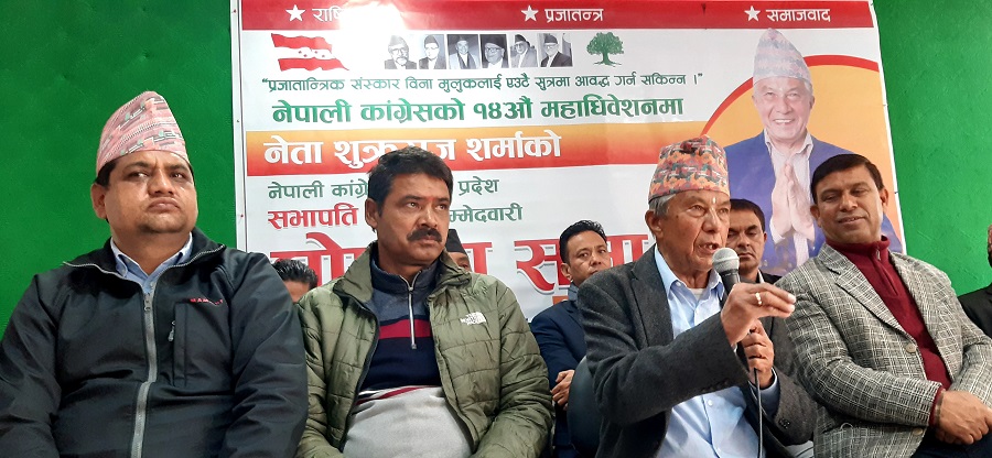 नेता शर्माद्वारा कांग्रेस गण्डकी प्रदेश सभापतिमा उम्मेदवारी घोषणा